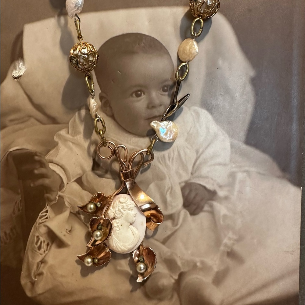 Handcrafted, one-of-a-kind, cameo necklace